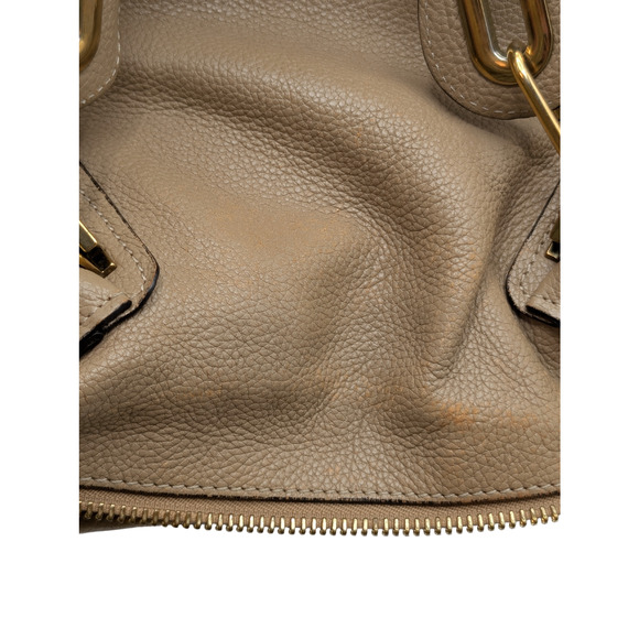 Chloe Calfskin Beige Neutral Leather Medium Paraty Shoulder Bag - Picture 5 of 16